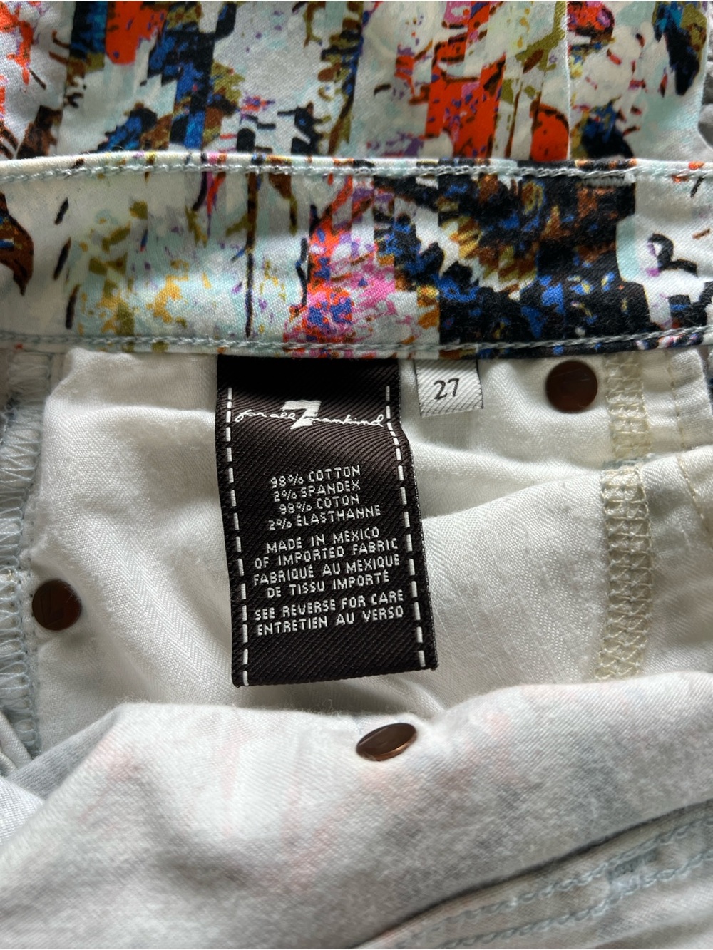 7 For All Mankind floral haze print skinny ankle jeans - Picture 5 of 7